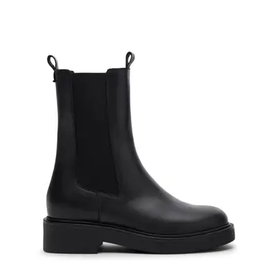 Zwarte leren chelsea boots bij Sacha
