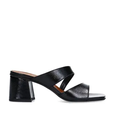 Zwarte sandalen met blokhak bij Sacha