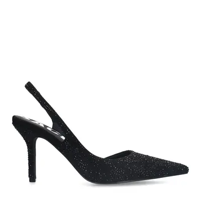 Zwarte strass slingback pumps bij Sacha