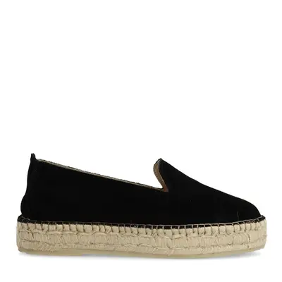 Zwarte suède espadrilles bij Sacha