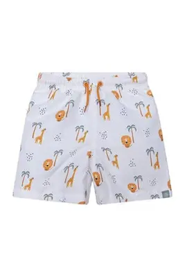 zwemshort met all over print wit/blauw/bruin bij Wehkamp