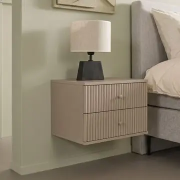 Zwevend Nachtkastje Sem Taupe - 45x31x35 cm bij Woonexpress