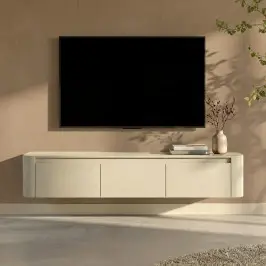 Zwevend tv-meubel ronde hoeken bij LUMZ